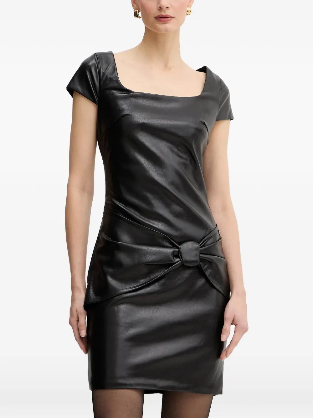 GUESS USA knot short-sleeve mini dress - Nero