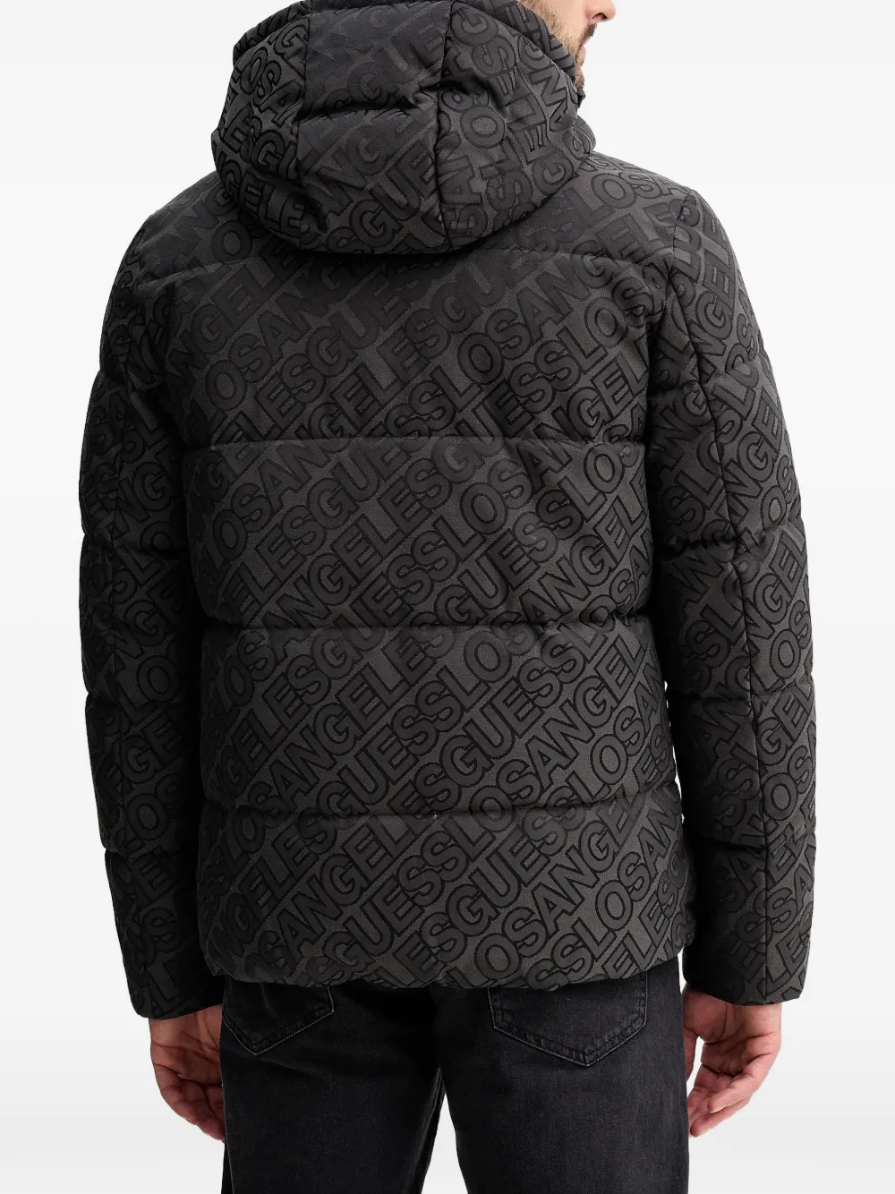  Guess Usa Logo Puffer Jacket - Grey 