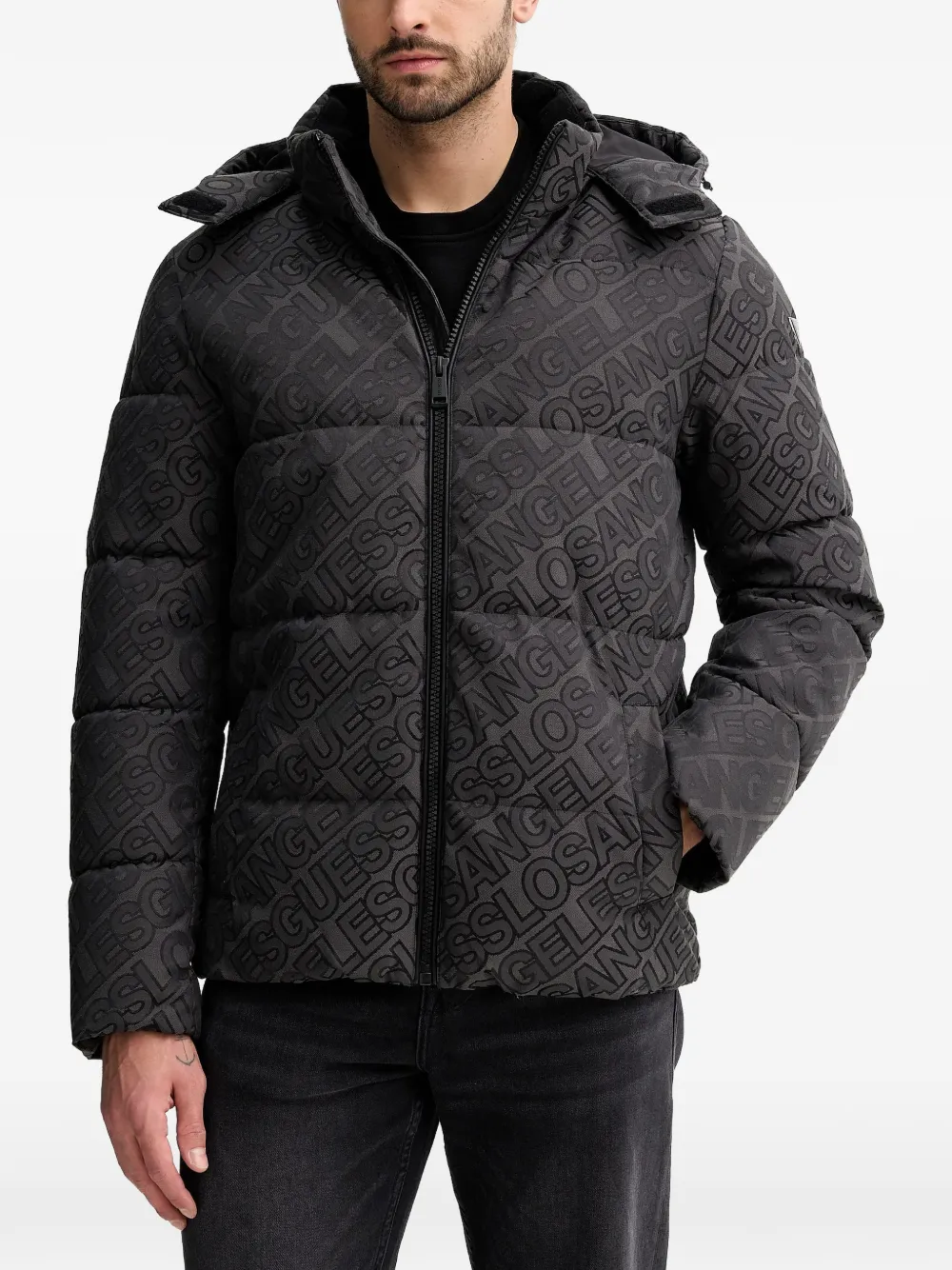 GUESS USA logo puffer jacket | Grey | Image 1