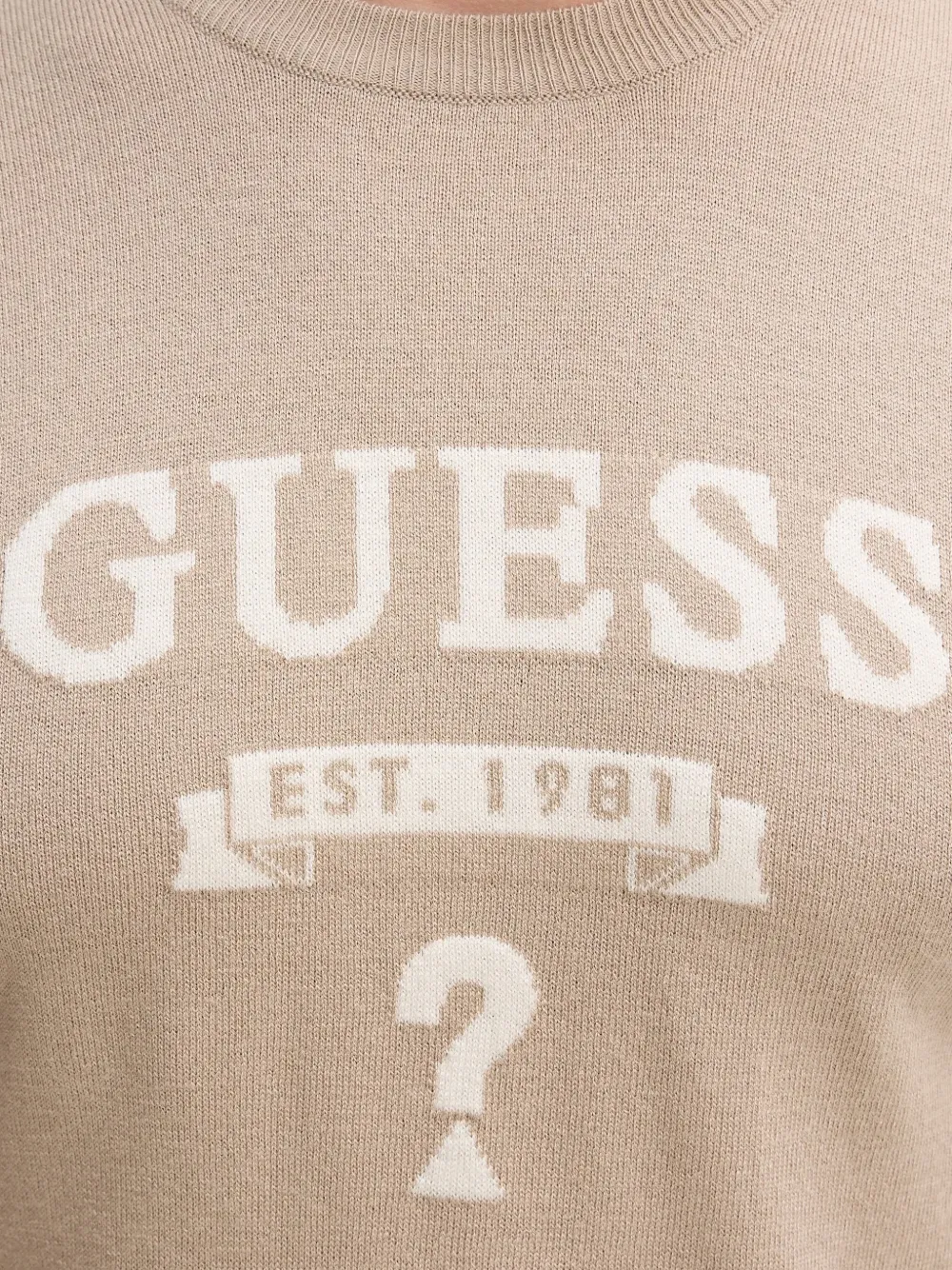 GUESS USA Gebreide trui met logo Beige
