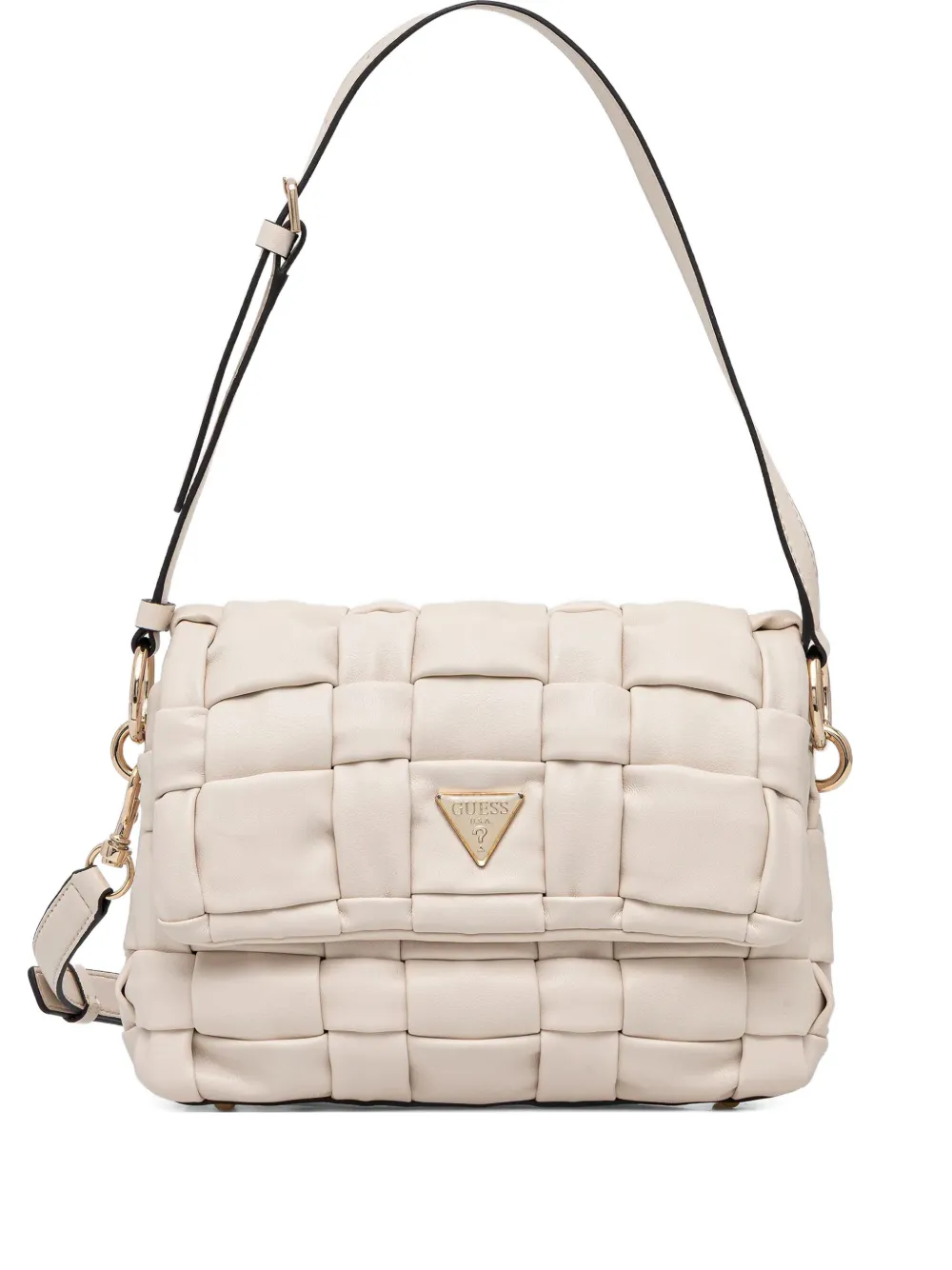 GUESS USA Marion quilted logo cross body bag - Toni neutri