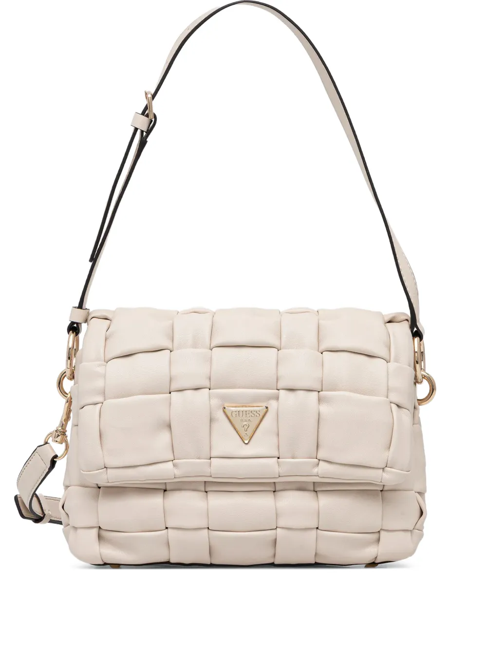 GUESS USA Marion quilted logo cross body bag - Toni neutri
