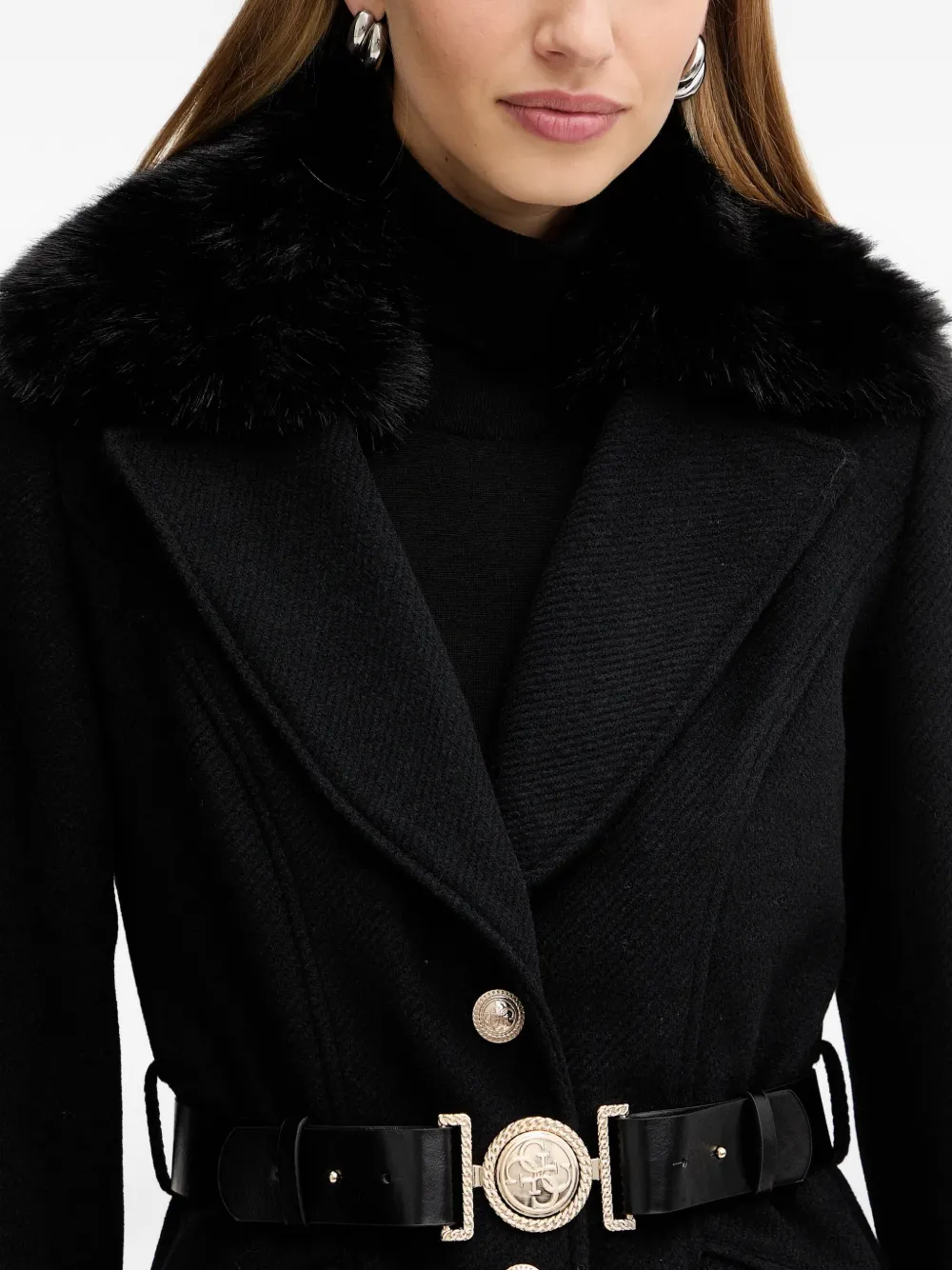 Long-Sleeve Belted Coat