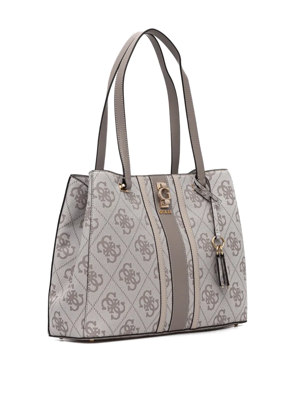 GUESS USA Erenia 4G monogram stripe tote bag - Beige