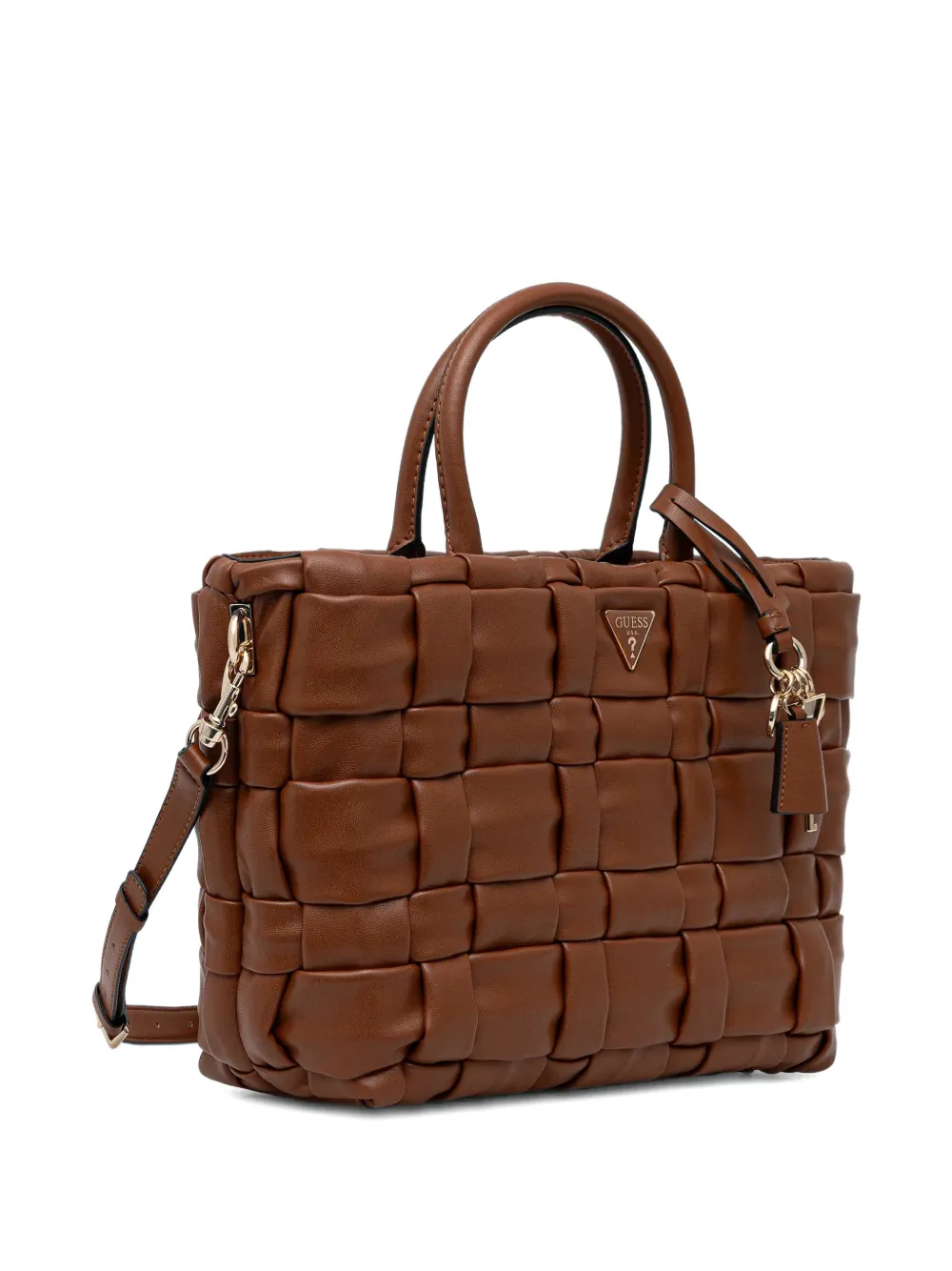 GUESS USA Marion woven top handle tote bag - Bruin