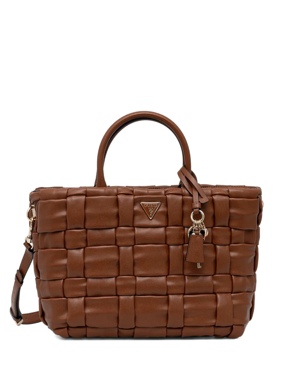 GUESS USA Marion woven top handle tote bag - Marrone