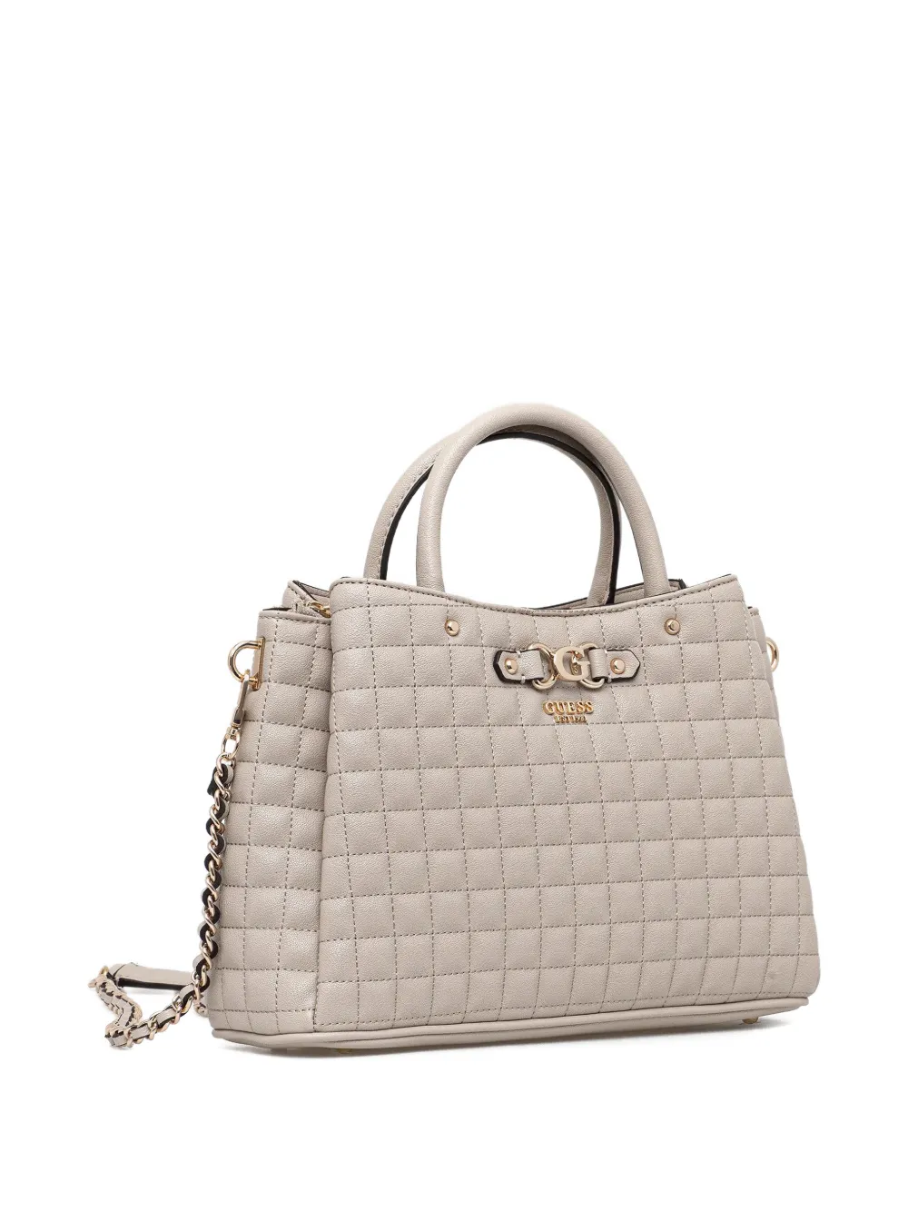 GUESS USA Nadira Girlfriend quilted chain-strap tote bag - Beige