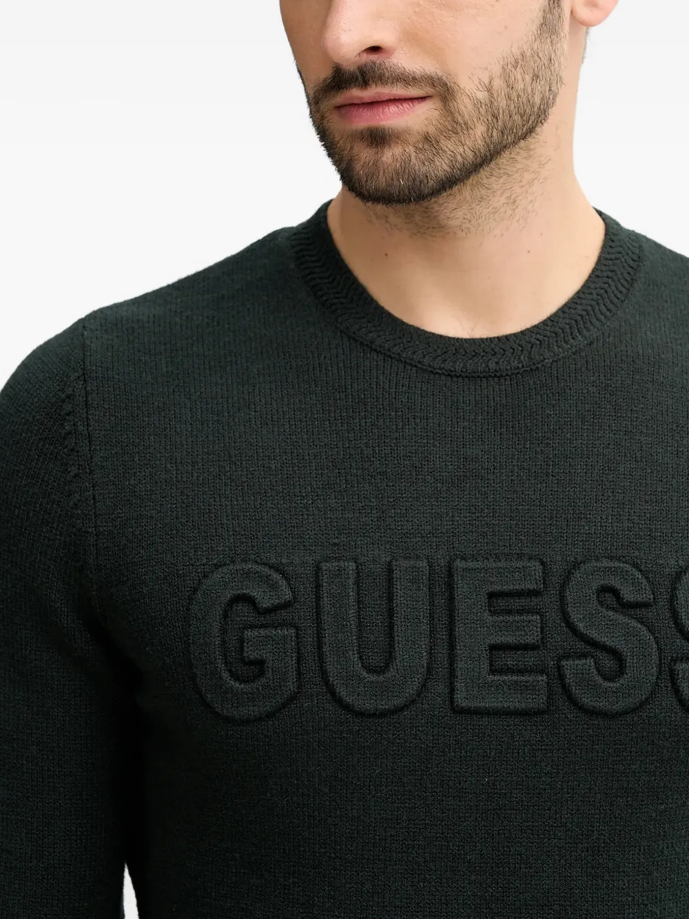 GUESS USA Trui met ronde hals en logo Groen