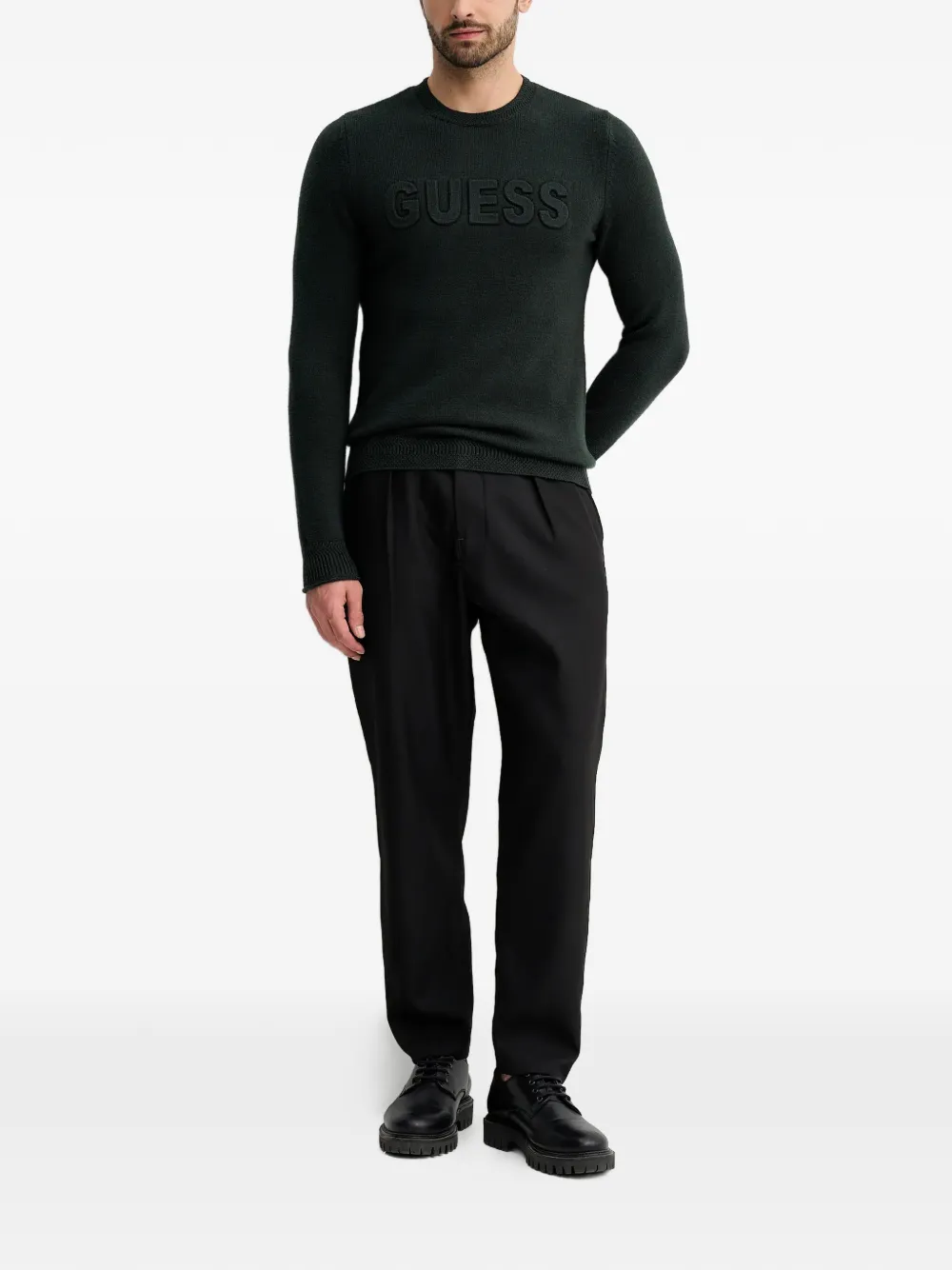 GUESS USA logo crew-neck sweater - Groen