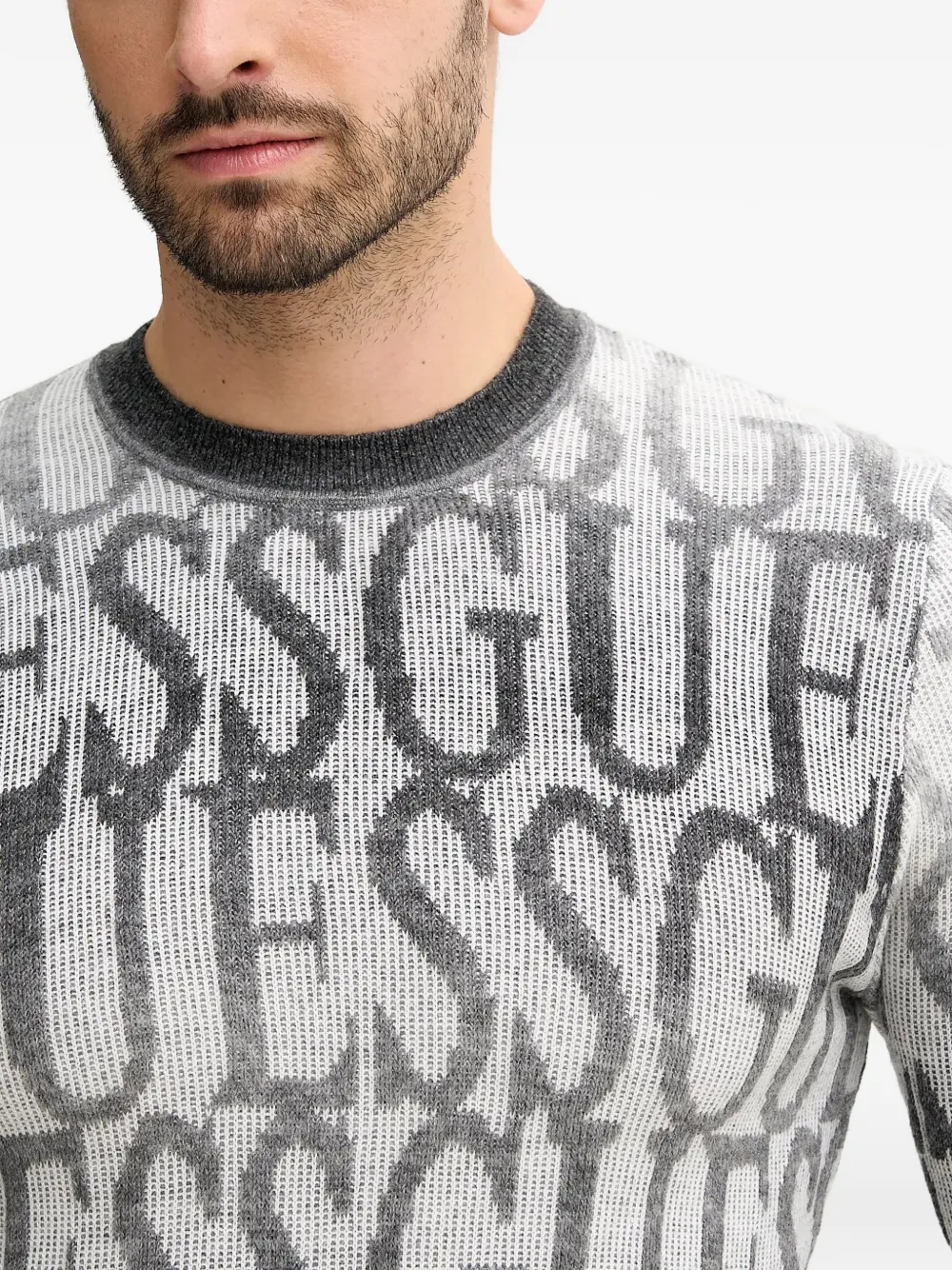 GUESS USA Trui met ronde hals en logo Wit