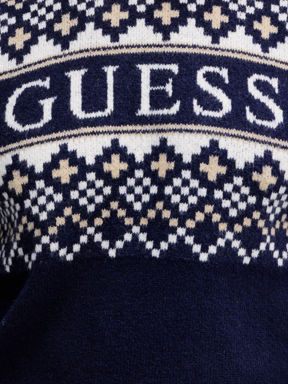 GUESS USA Fair Isle trui met ronde hals Blauw