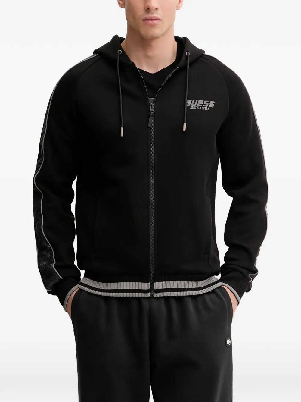 GUESS USA zip-fastening hoodie | Black | Image 1
