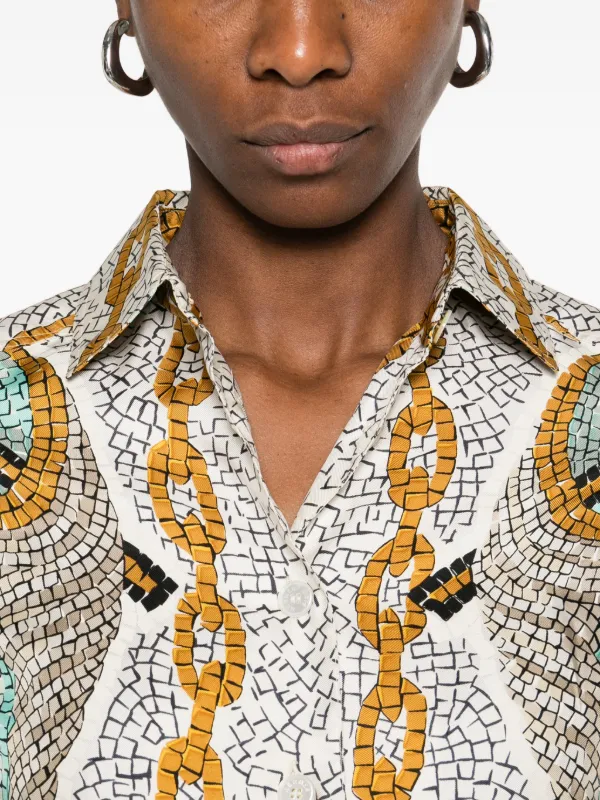 Hermès Pre-Owned 1990s chain-print Shirt | Neutrals | FARFETCH JO