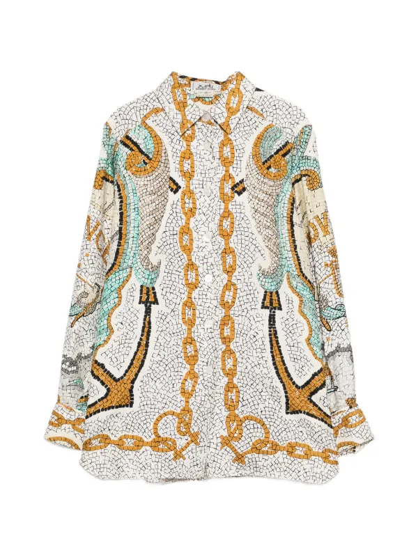Hermès Pre-Owned 1990s chain-print Shirt | Neutrals | FARFETCH JO