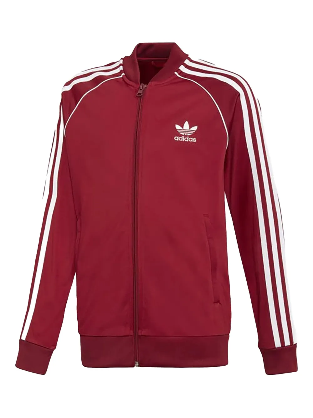 adidas Kids striped zip track jacket - Rosso