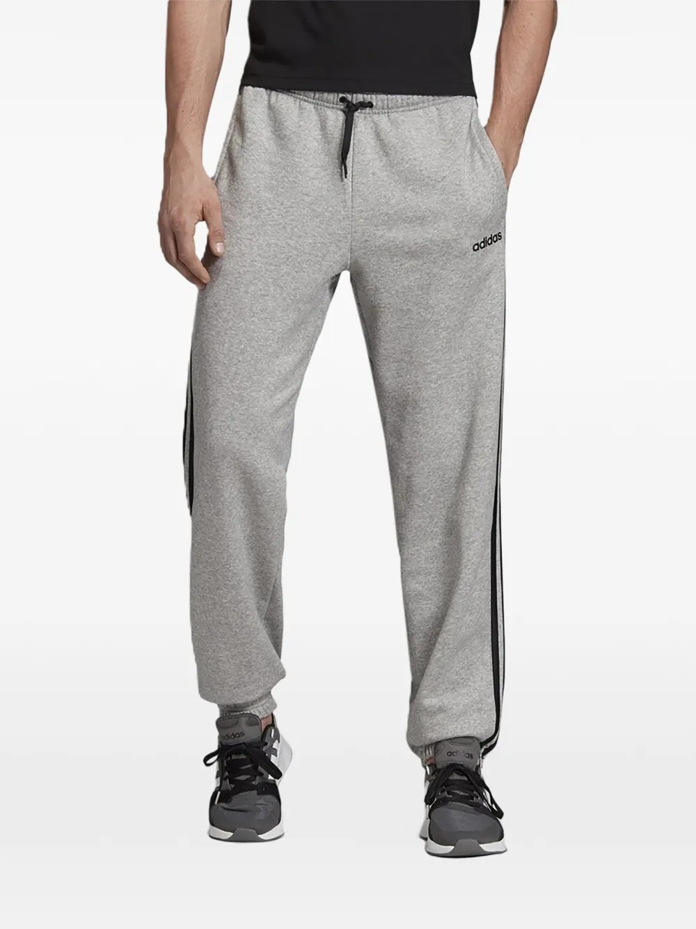 adidas stripes essentials fleece track pants - Grigio