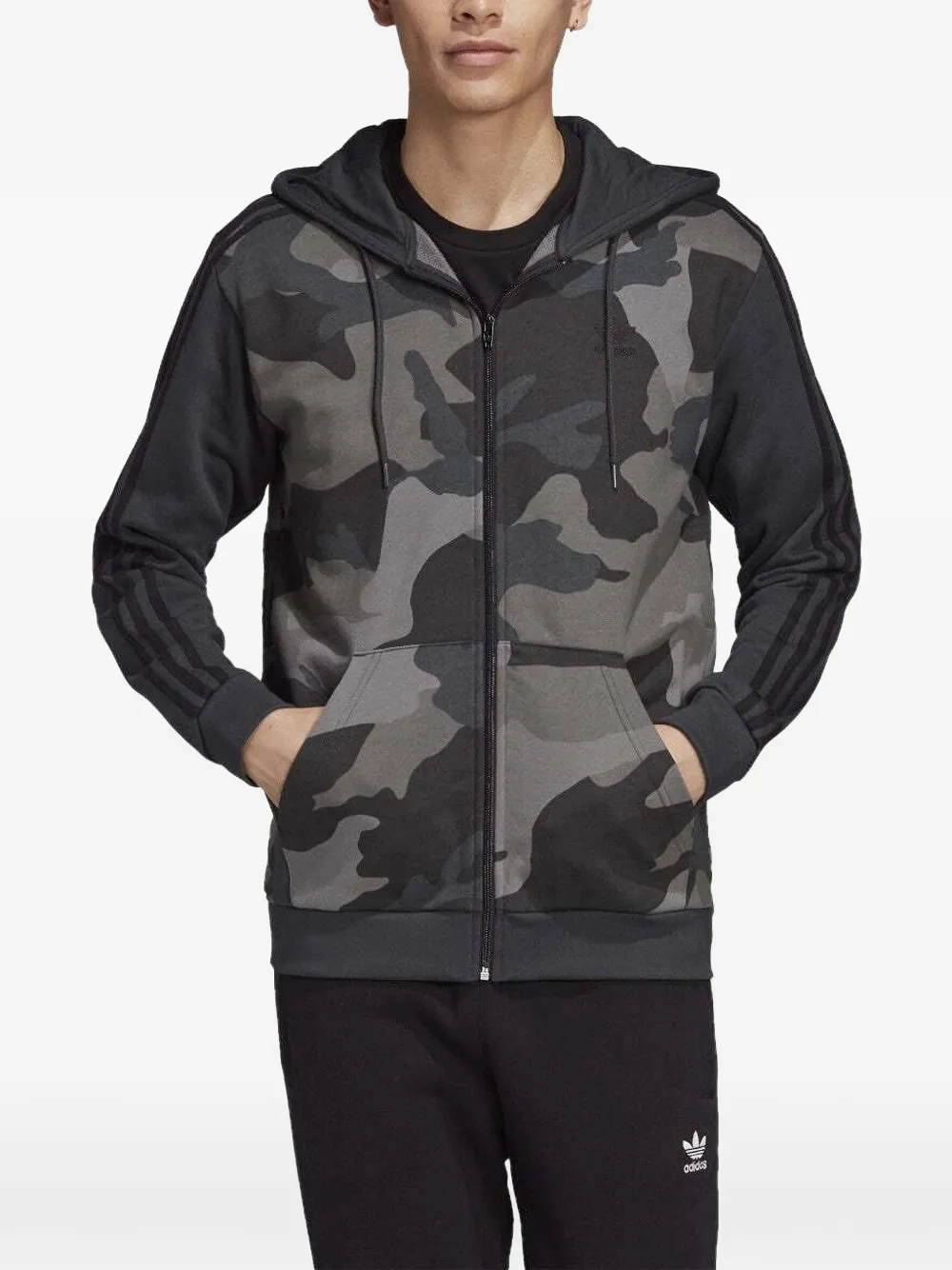 adidas Felpa con stampa camouflage - Grigio