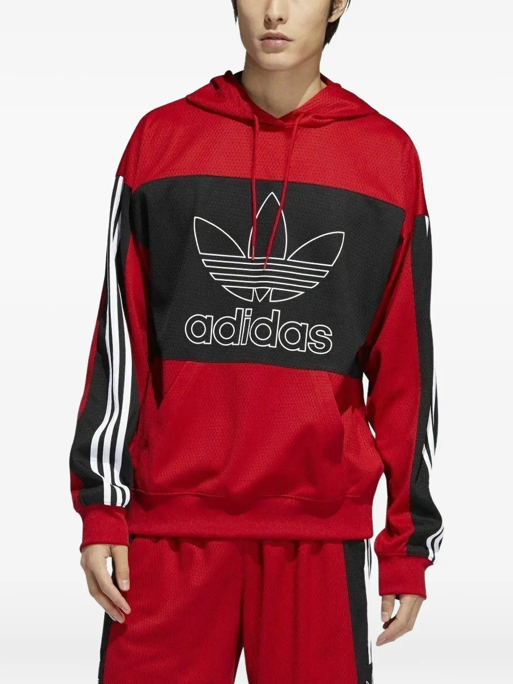 adidas 로고 후디 | 레드 | Image 1