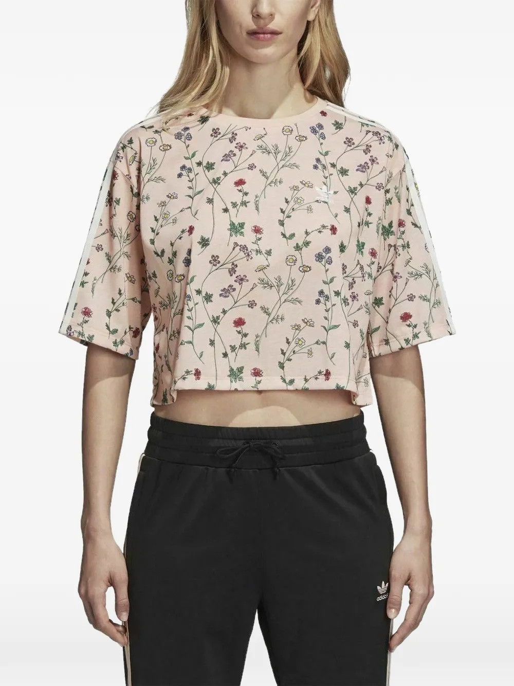 adidas T-shirt AOP a fiori - Rosa