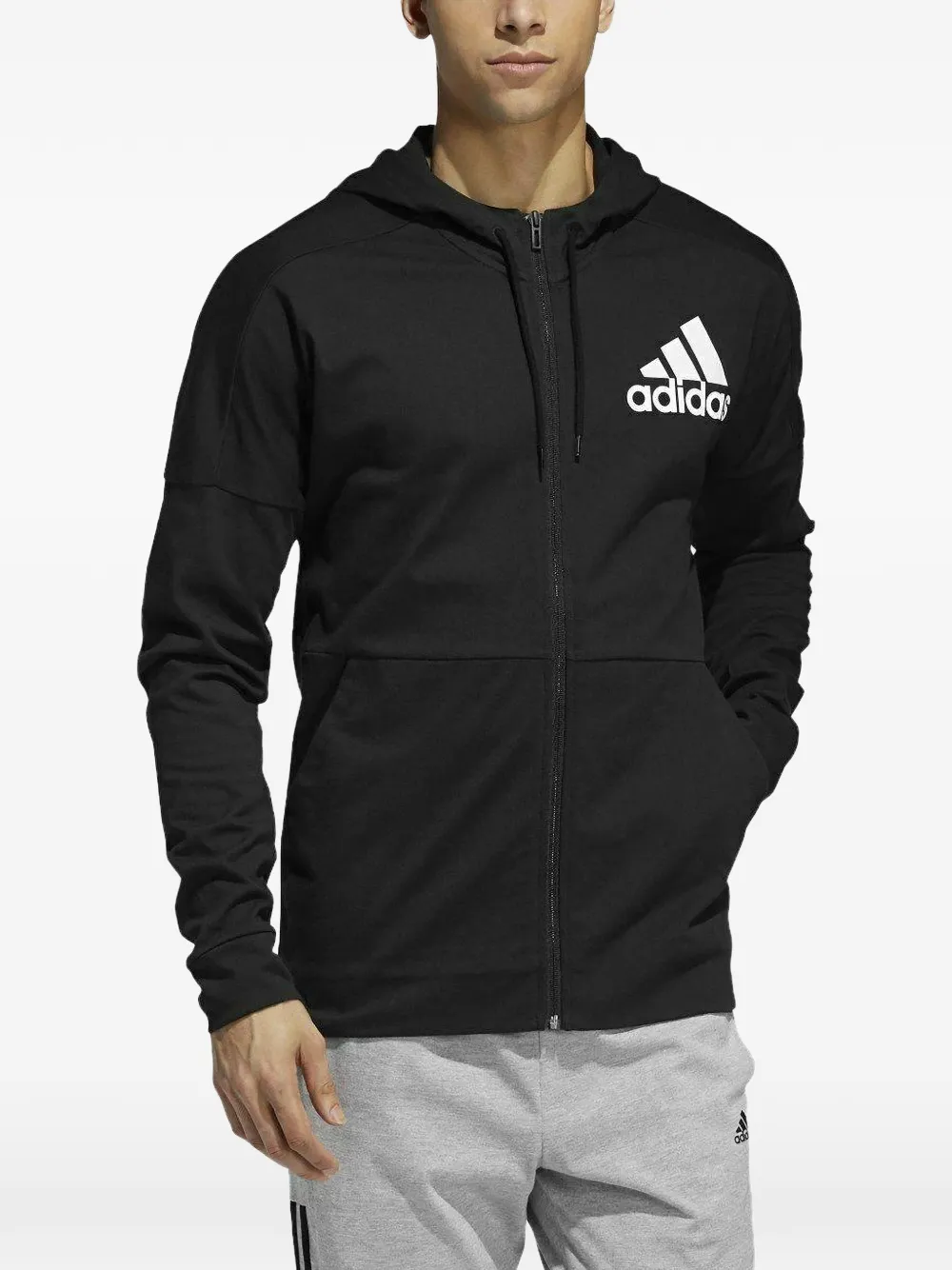 adidas Felpa con cappuccio e zip - Nero