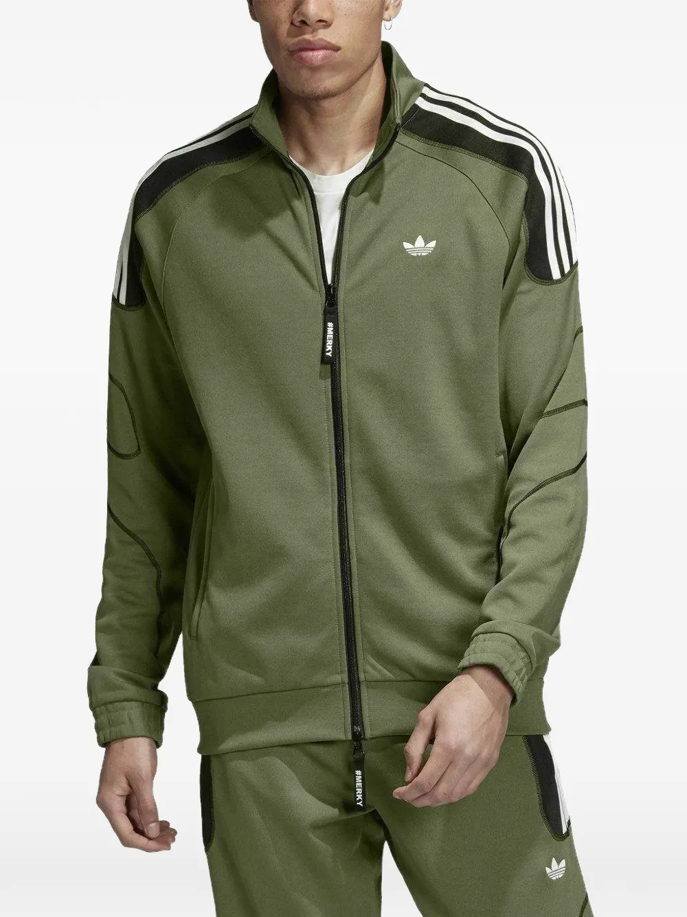 adidas Felpa con zip e logo - Verde