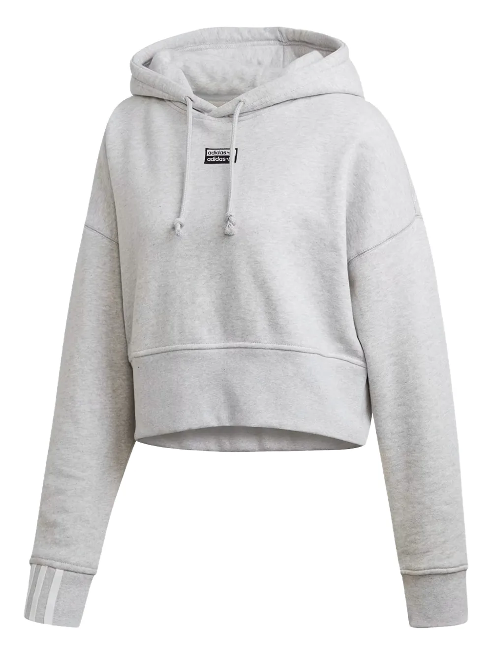 adidas Felpa crop con cappuccio - Grigio