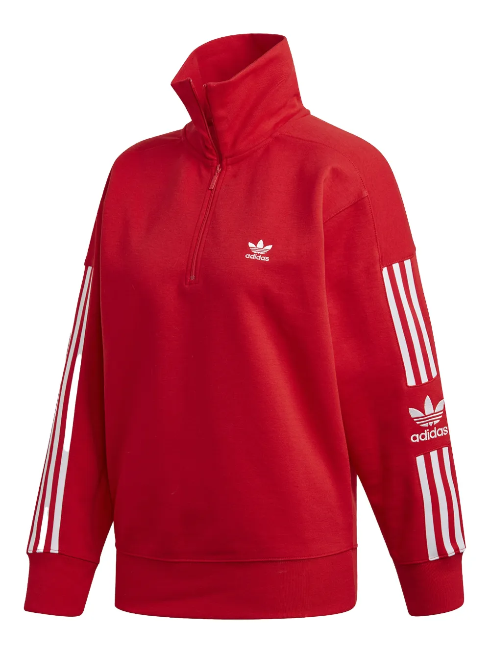 adidas Sweatshirt mit Reißverschluss - Rot