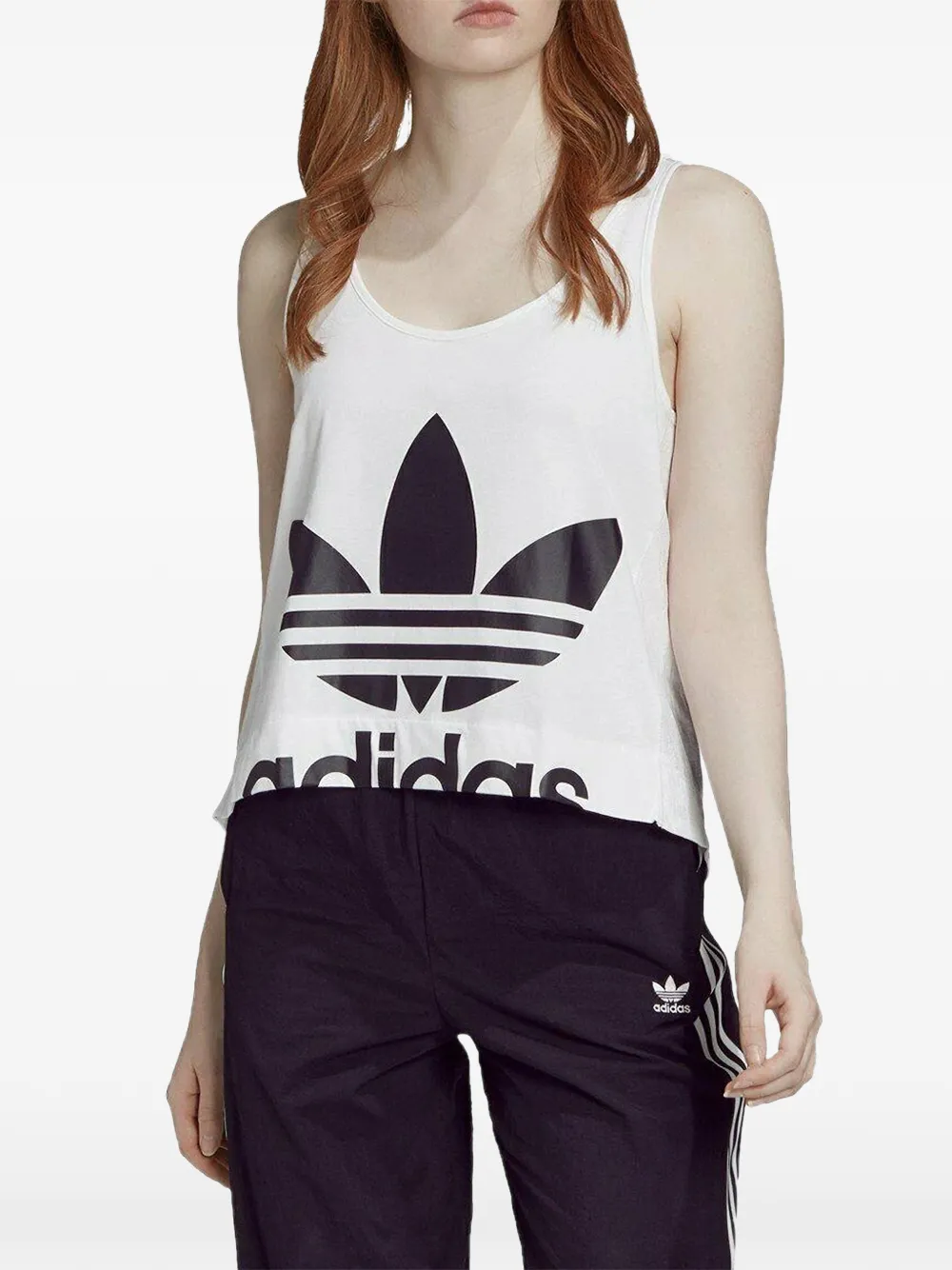 adidas Top con stampa logo - Bianco