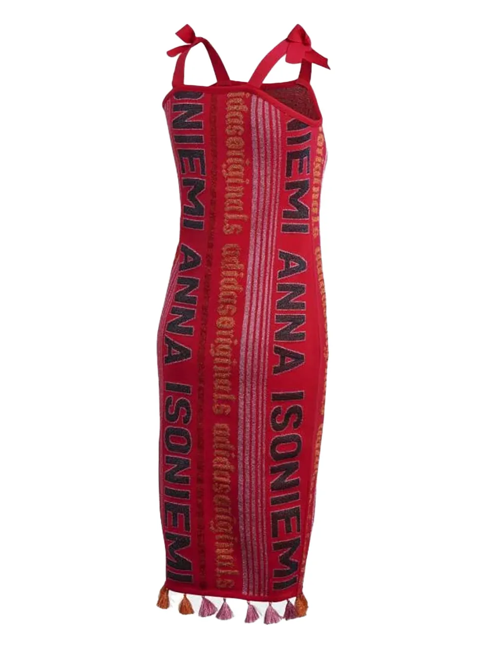 adidas x Anna Isoniemi jurk met kwastje en gestrikt bandje Rood