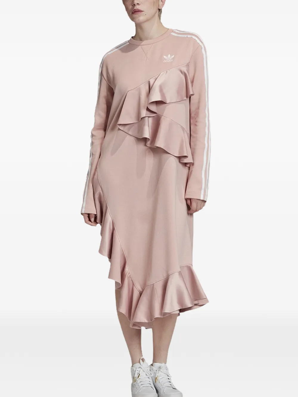 adidas ruffled asymmetric dress - Rosa