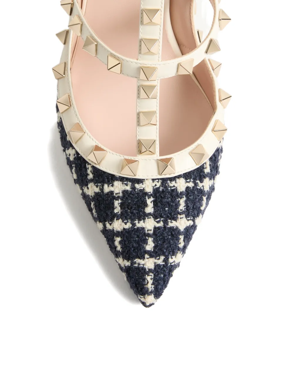 Valentino Garavani Rockstud geruite pumps Blauw