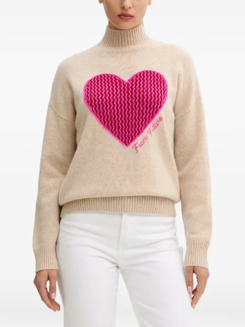 FROM FUTURE heart-detail hight-neck sweater