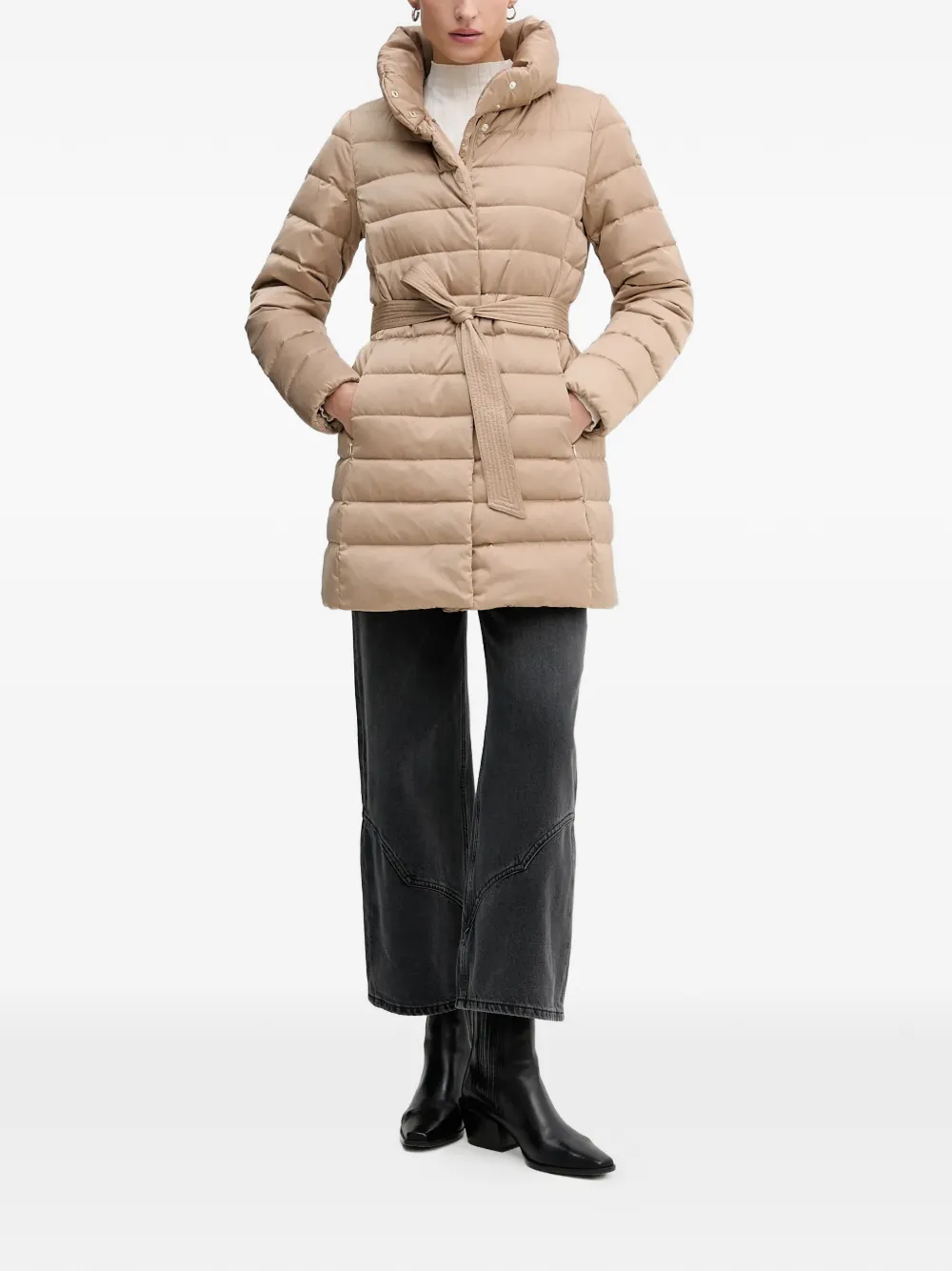  Geox Bettanie Uilted Belted Coat - Neutrals 
