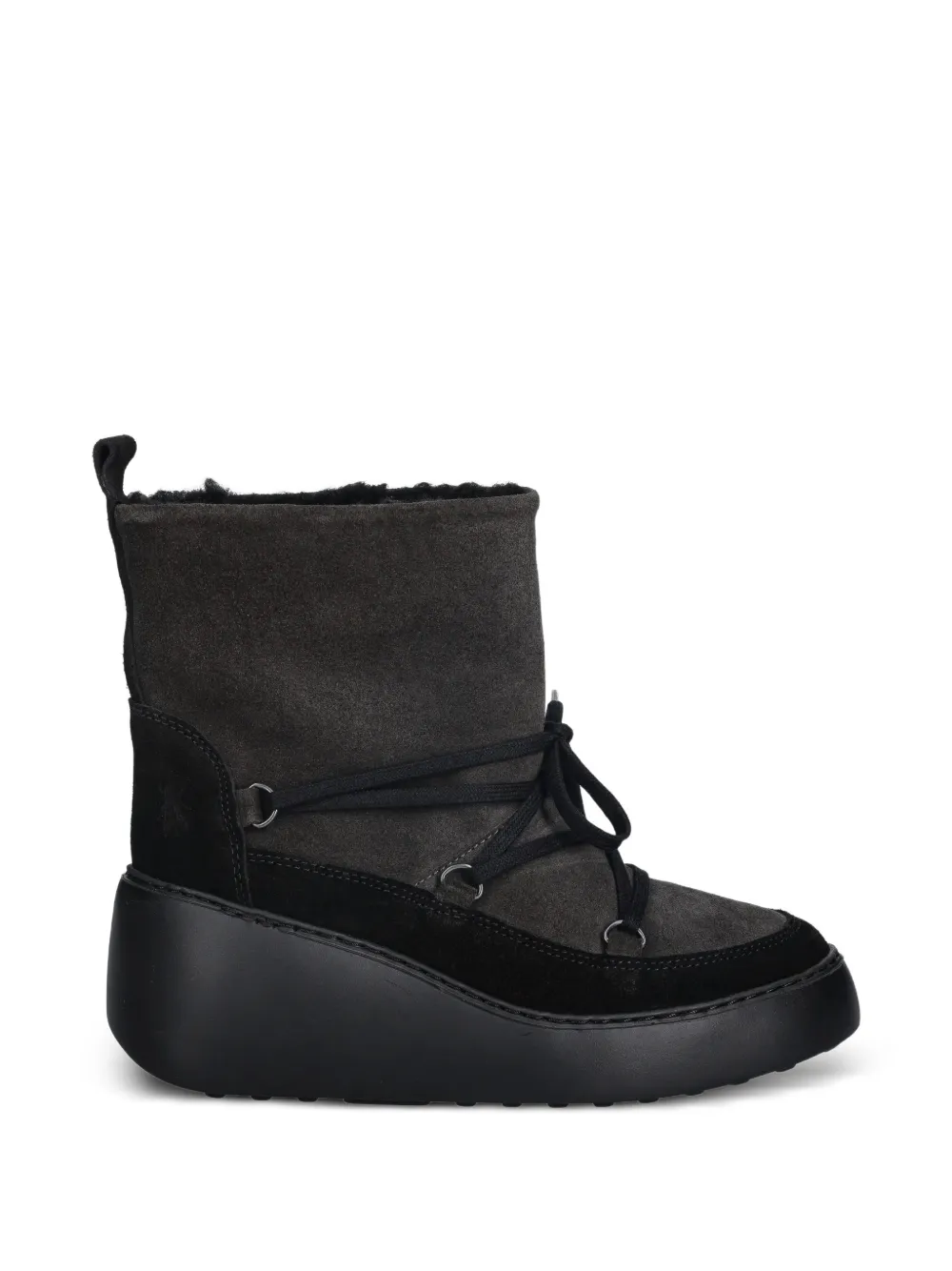 Fly London lace-up platform boots Grijs
