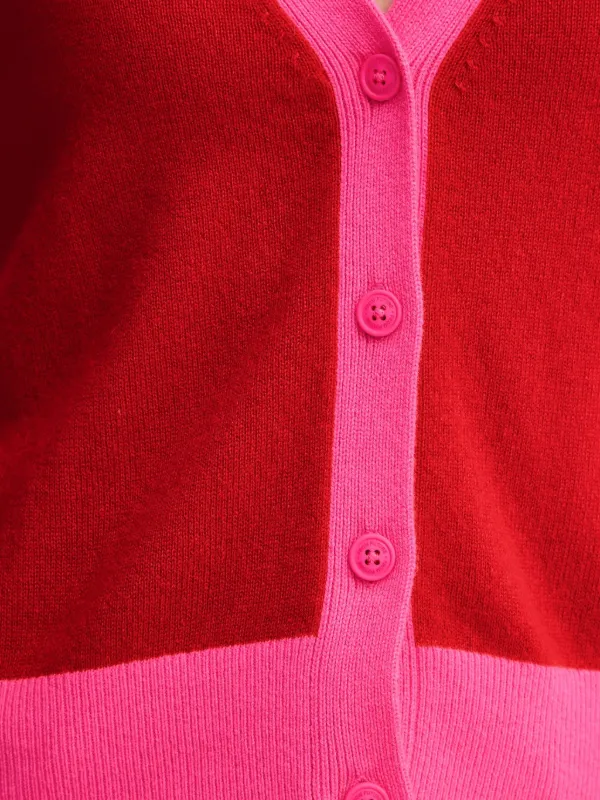 FROM FUTURE Cardigan Gola V Com Botões | Vermelho | FARFETCH BR