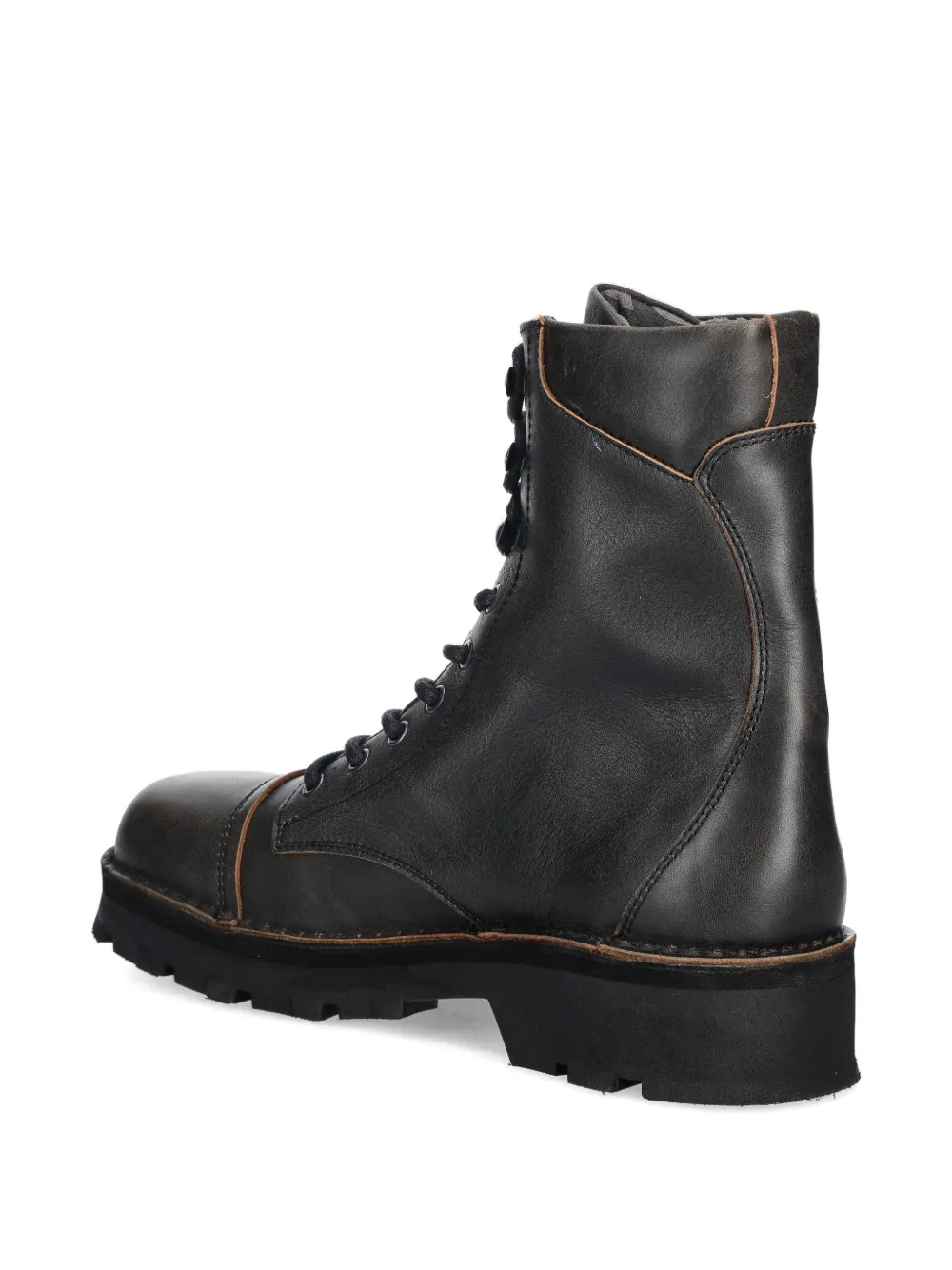 Fly London lace-up topstitching boots Zwart
