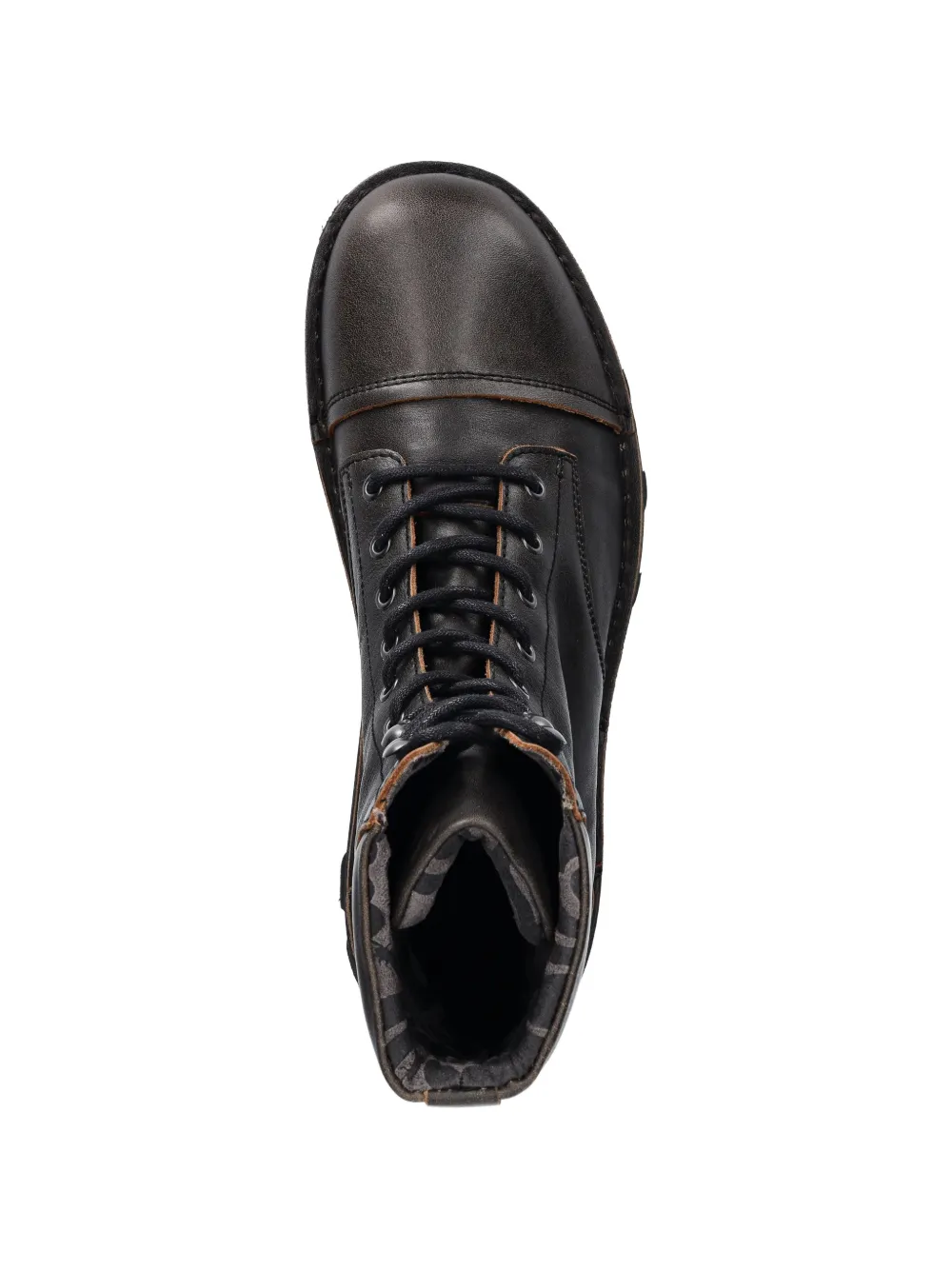 Fly London lace-up topstitching boots Zwart