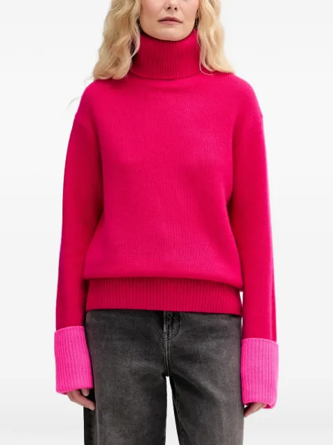 FROM FUTURE roll-neck contrast-cuff sweater