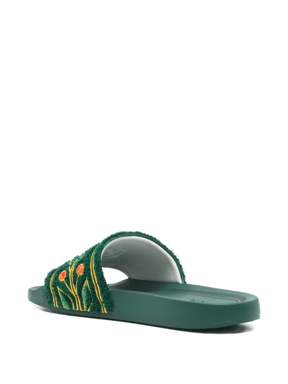 Casablanca Slippers met geborduurde bloemen Groen