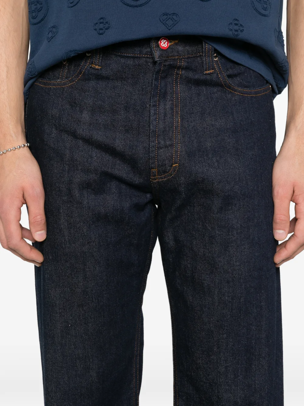 Casablanca Jeans met logopatch Blauw