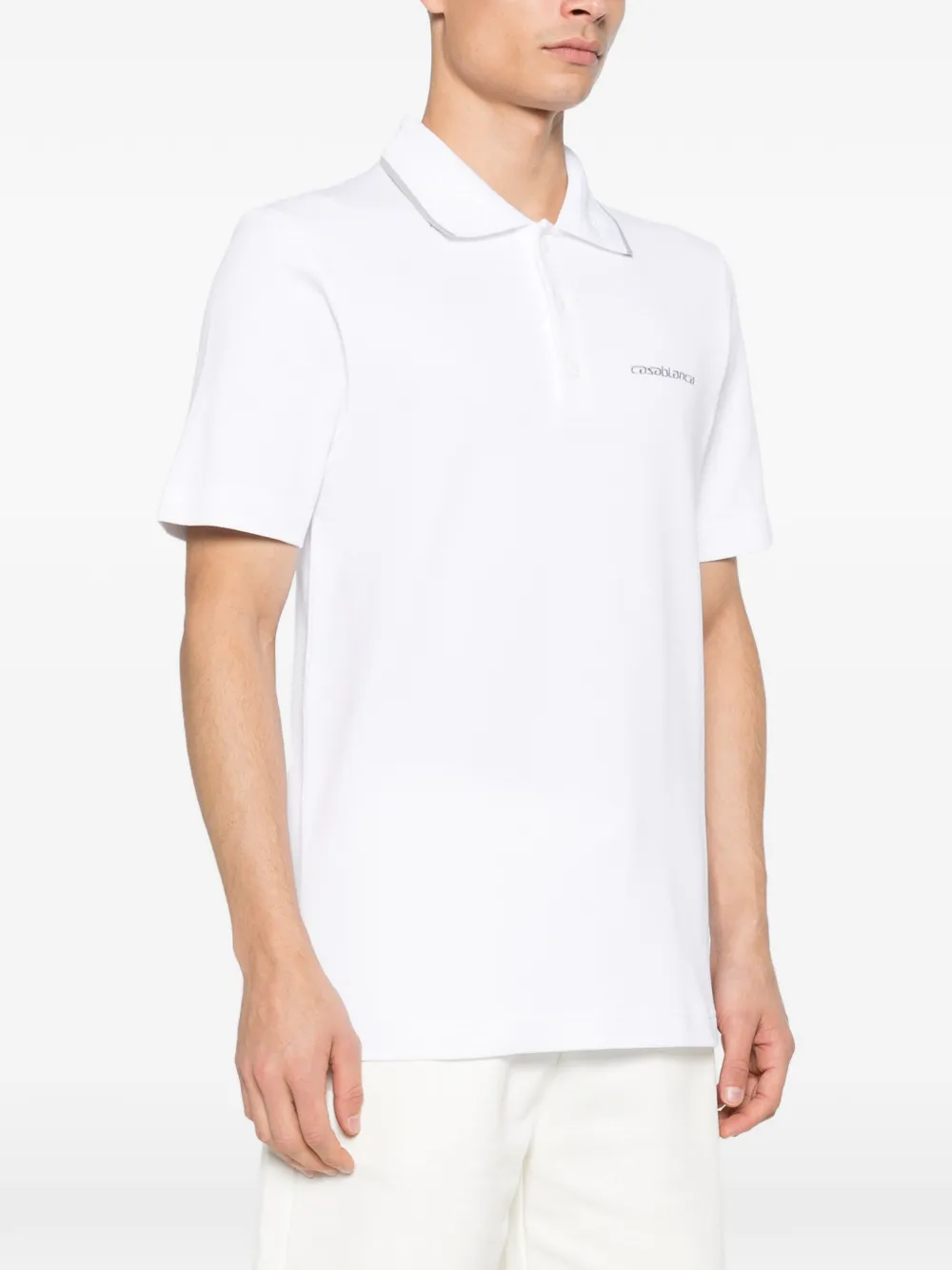 Casablanca Poloshirt met geborduurd logo Wit