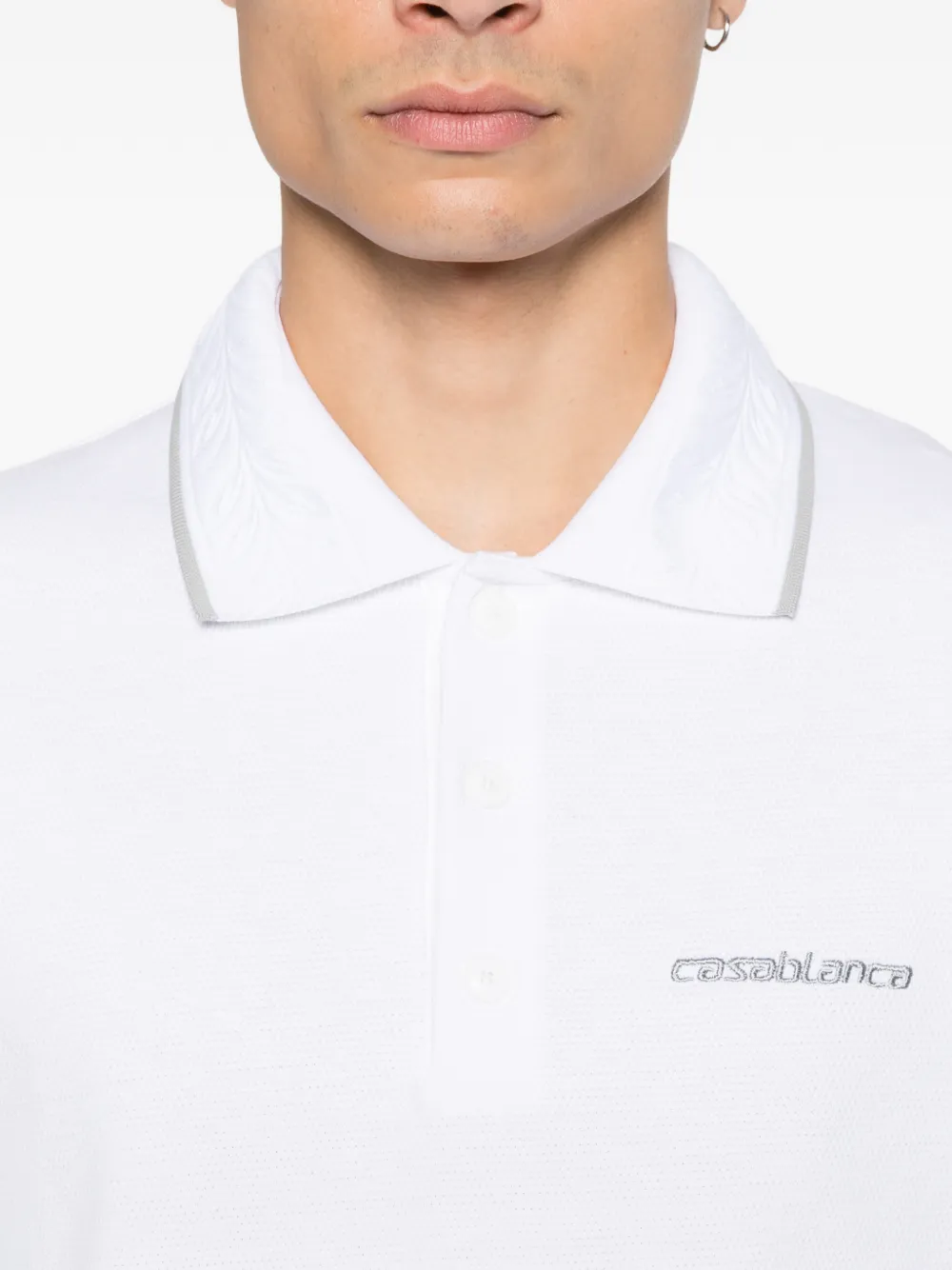 Casablanca Poloshirt met geborduurd logo Wit