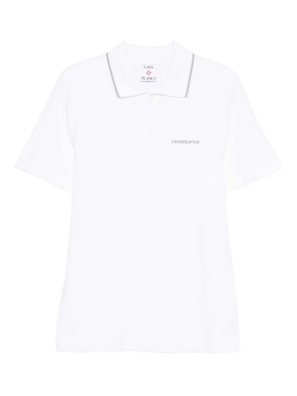 Casablanca logo-embroidered polo shirt - Bianco
