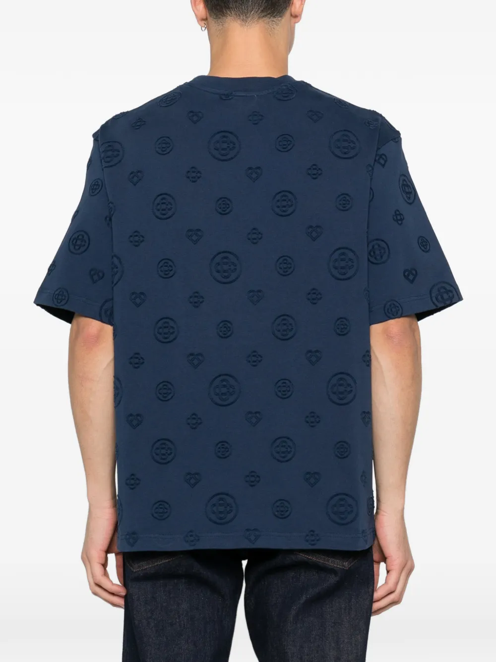 Casablanca T-shirt met logopatroon Blauw