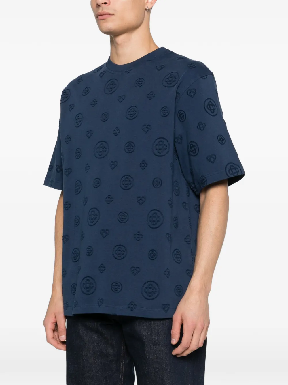 Casablanca T-shirt met logopatroon Blauw