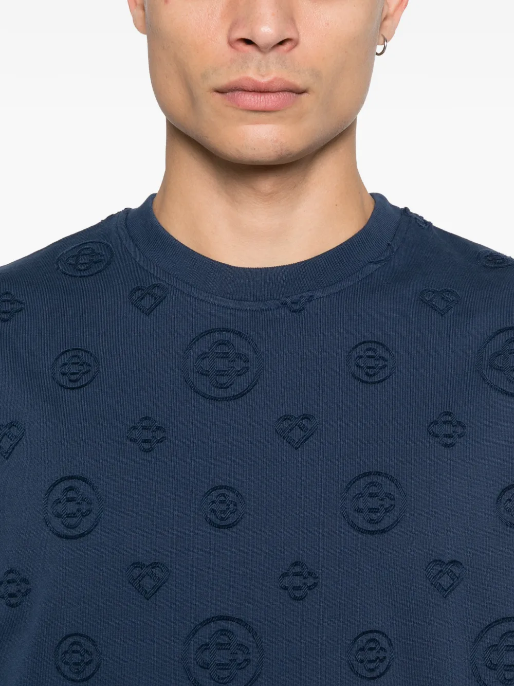 Casablanca T-shirt met logopatroon Blauw