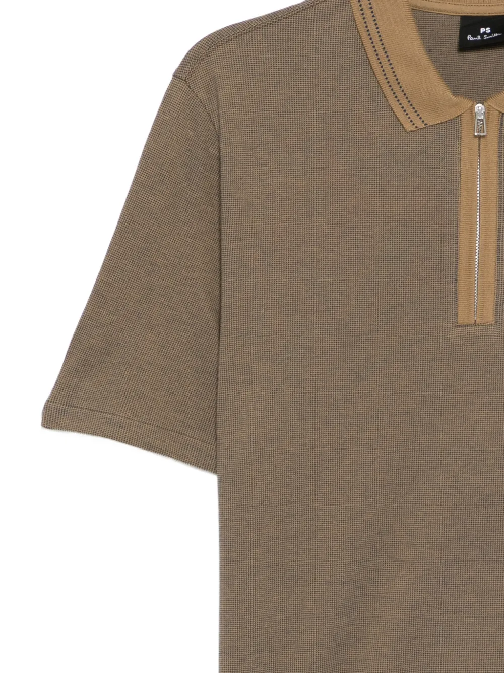 PS Paul Smith Poloshirt met rits Bruin