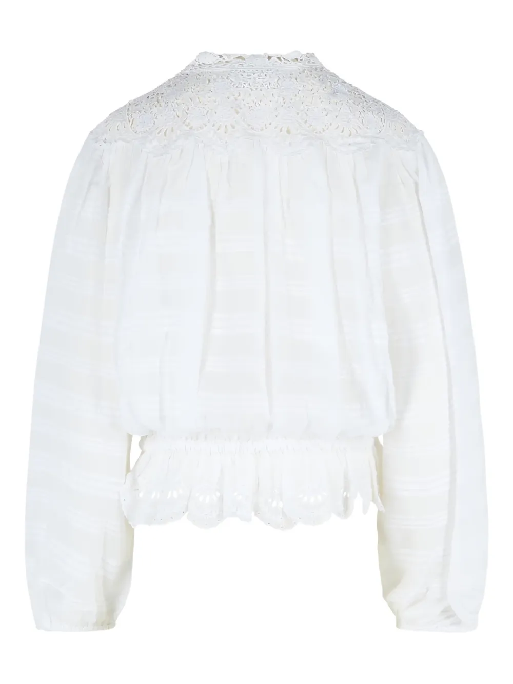 ISABEL MARANT Polly lace pleated cotton top - Wit