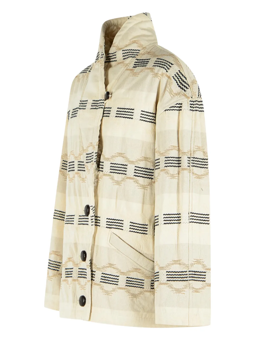  Isabel Marant Quayla Raised-neck Pattern Jacket - Neutrals 