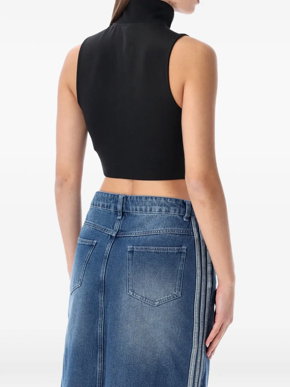adidas Mouwloze top met rits Zwart